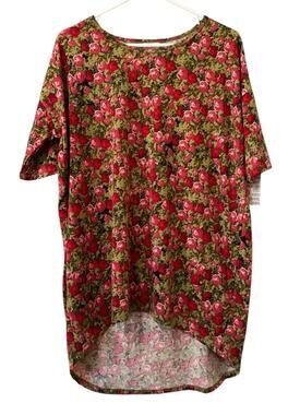 NWT LuLaRoe Irma Sz Small Floral Cottagecore Hi Low Tunic Top Victorian Everyday